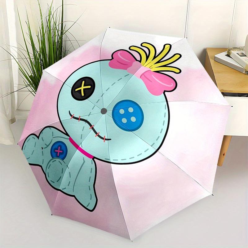

Disney Stitch s Doll Automatic Opening and Closing Umbrella Suitable for all occasion and business umbrella, unisex portable tri fold smal