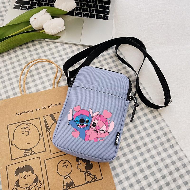 Pattern Stitch Anime Single Shoulder Crossbody Square Bag With Secure Zipper