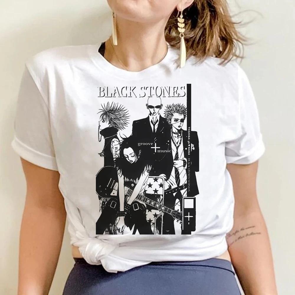 NANA Japanese Anime T-shirt Cartoon Print Unisex Tops Black Stones Vintage Streetwear Sweatshirt Plus Size Women Tees Female XL