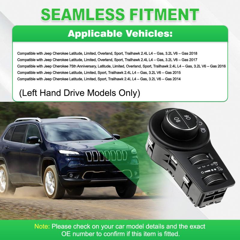 Headlight Switch With Fog Light 68156006AA 68156006AB For Jeep Cherokee Latitude, Limited 2014