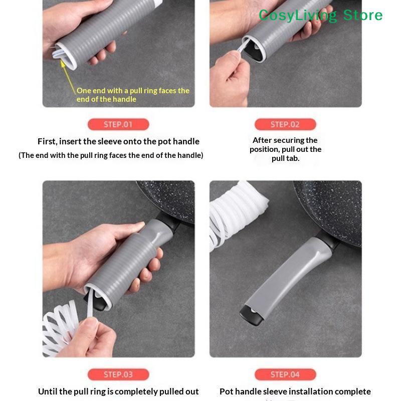 Anti-Scalding Rubber Handle Cover Pot Handle Heat Insulation Cover Frying Pan Protector Hot Handle Holder Sleeve For Cookware