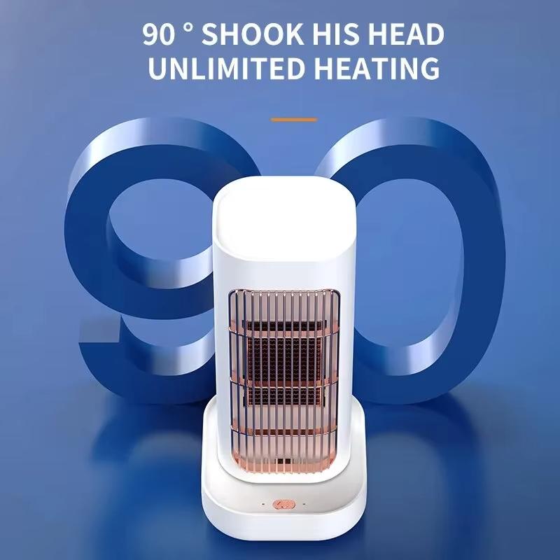 1300W Portable Electric Heater Fan PTC Tip-Over Protection Mini Air Heater Household Desktop Hot Air Blower,90° Head Shaking
