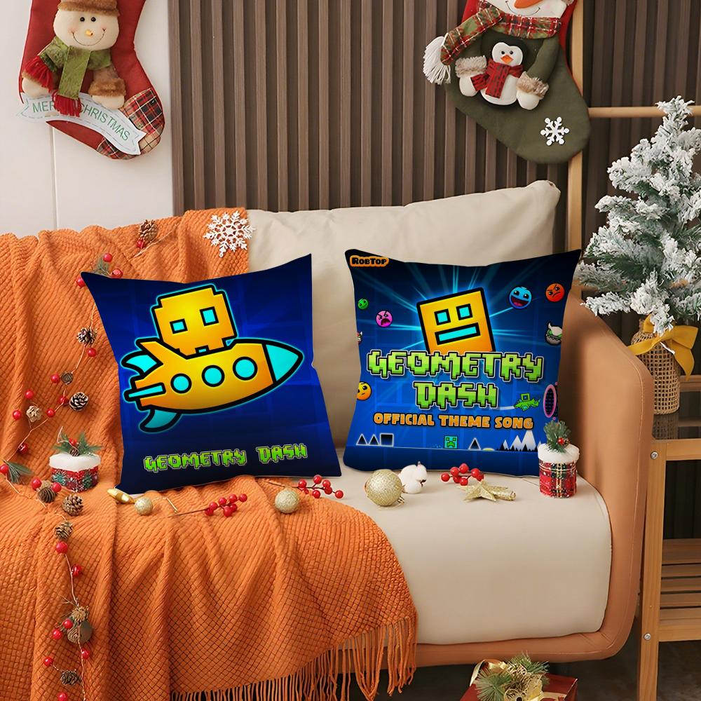 G-Geometry Dash V-Video Pillow Case Pattern Printed Pillowcase For Living Room Sofa Cushion Cover & Bedroom Decor