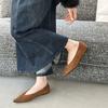 Retro Flat Heel Pointed Head Shallow Mouth Single Shoes Women's Shoes Suede Temperament One Pedal V Mouth Soft Sole Inner Height Increase Flat Shoes