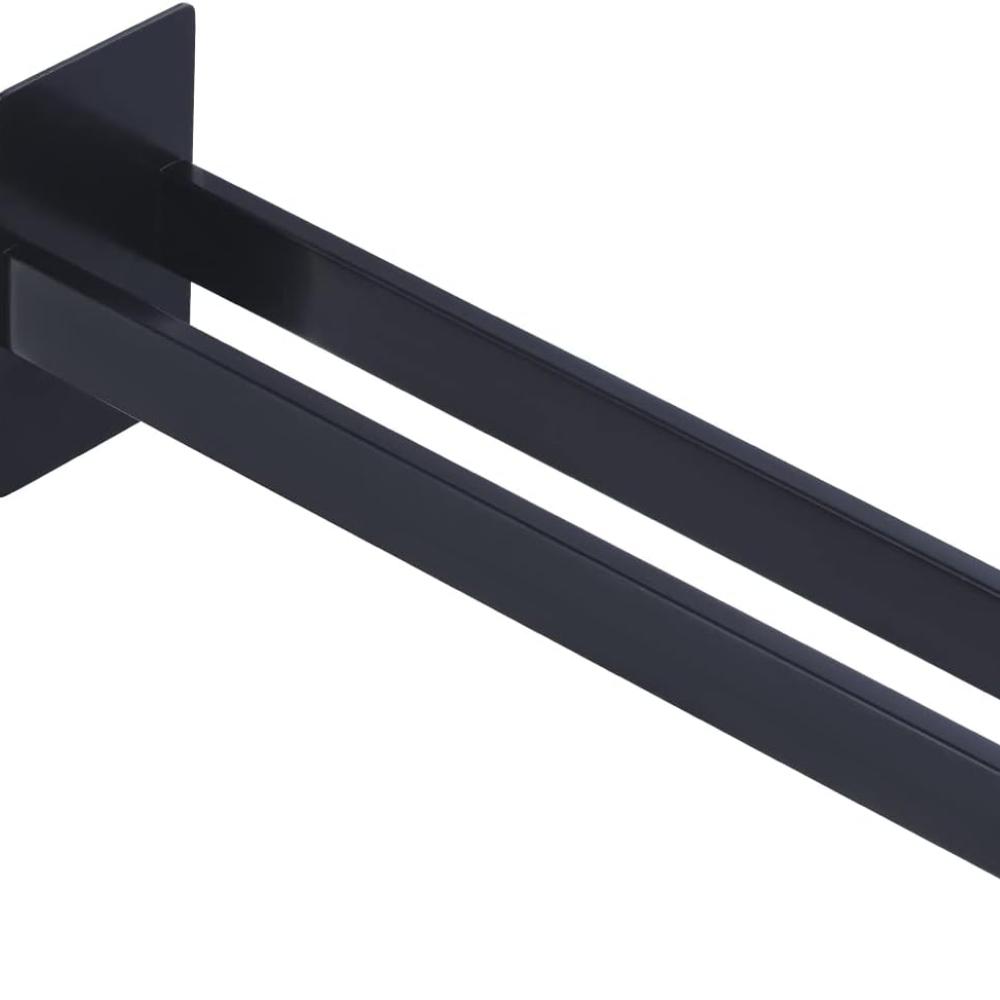 Towel Holder Without Drilling Black Towel Bar Self Adhesive Bathroom Towel Hooks Bathroom Towel Holder Wall Mounting Double Kitchen