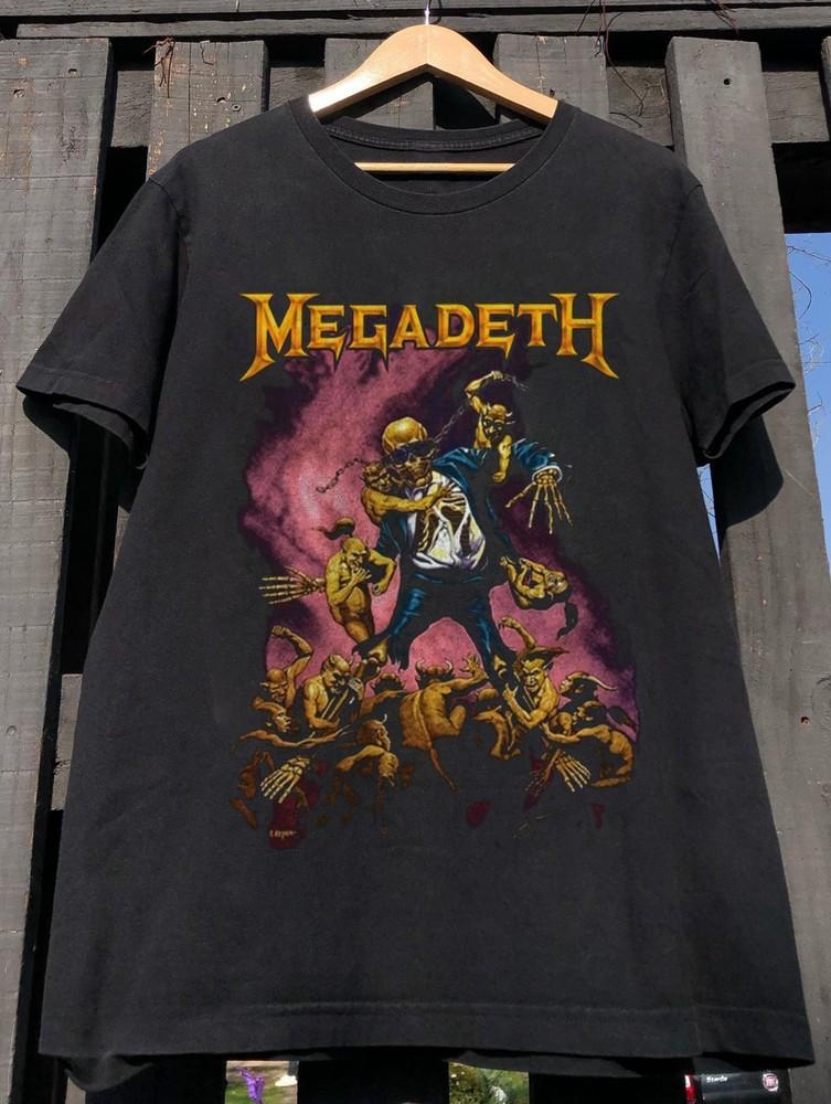 Megadeth Vic Goes To Hell 1991 Unisex Black Cotton T-shirt Size S-5XL