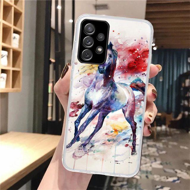 Animal Oil Painting Horse Soft Phone Case For Samsung Galaxy A52 A53 A12 A13 A22 A23 A32 A33 A72 A73 5g A02s A03s A50s Pattern C