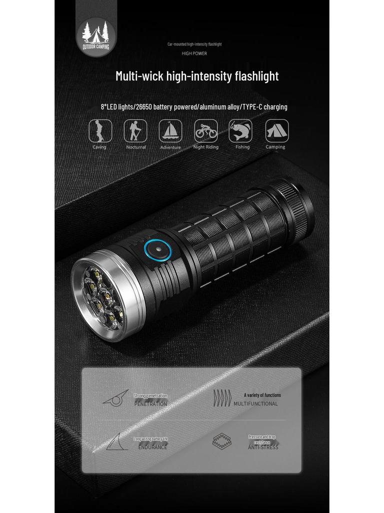 Rechargeable Ultra-Bright Portable Flashlight for Outdoor Climbing