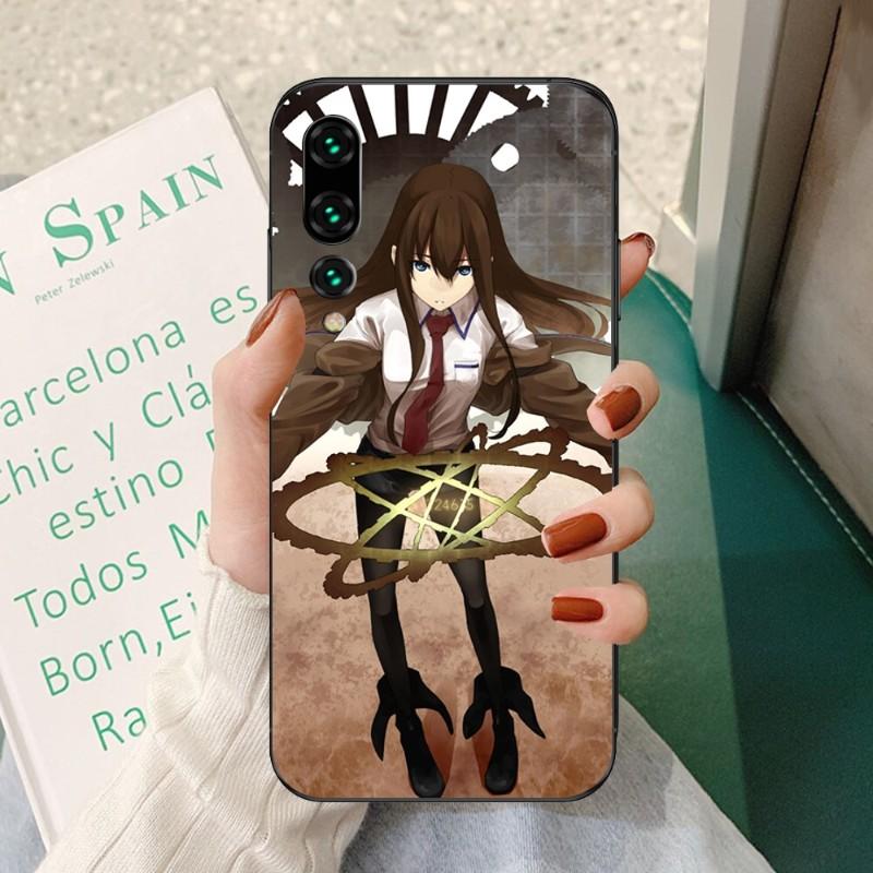 Steins Gate Anime-Telefonhülle für Huawei P50 P40 P30 Pro Lite P Smart 2021 2019 Magic 3, weiche schwarze Telefonabdeckung