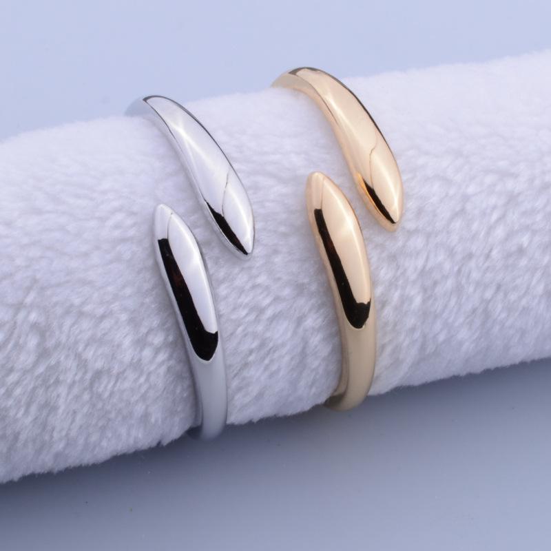 Women's Smooth Adjustable Alloy Open Bracelet - Colorfast Electroplated Design