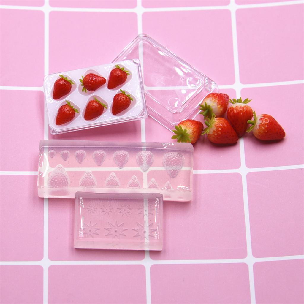 Versatile Silicone Mold For Making Miniature Strawberry Handmade Gift Doll House Food Toy Making Tool