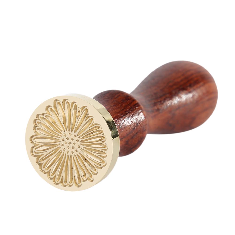 Retro Wood Handle Wax Seal Stamp Plant Series Sealing Wax DIY Envelope Hobby Tools Ancient Craft Wax Seal Stamp Decor