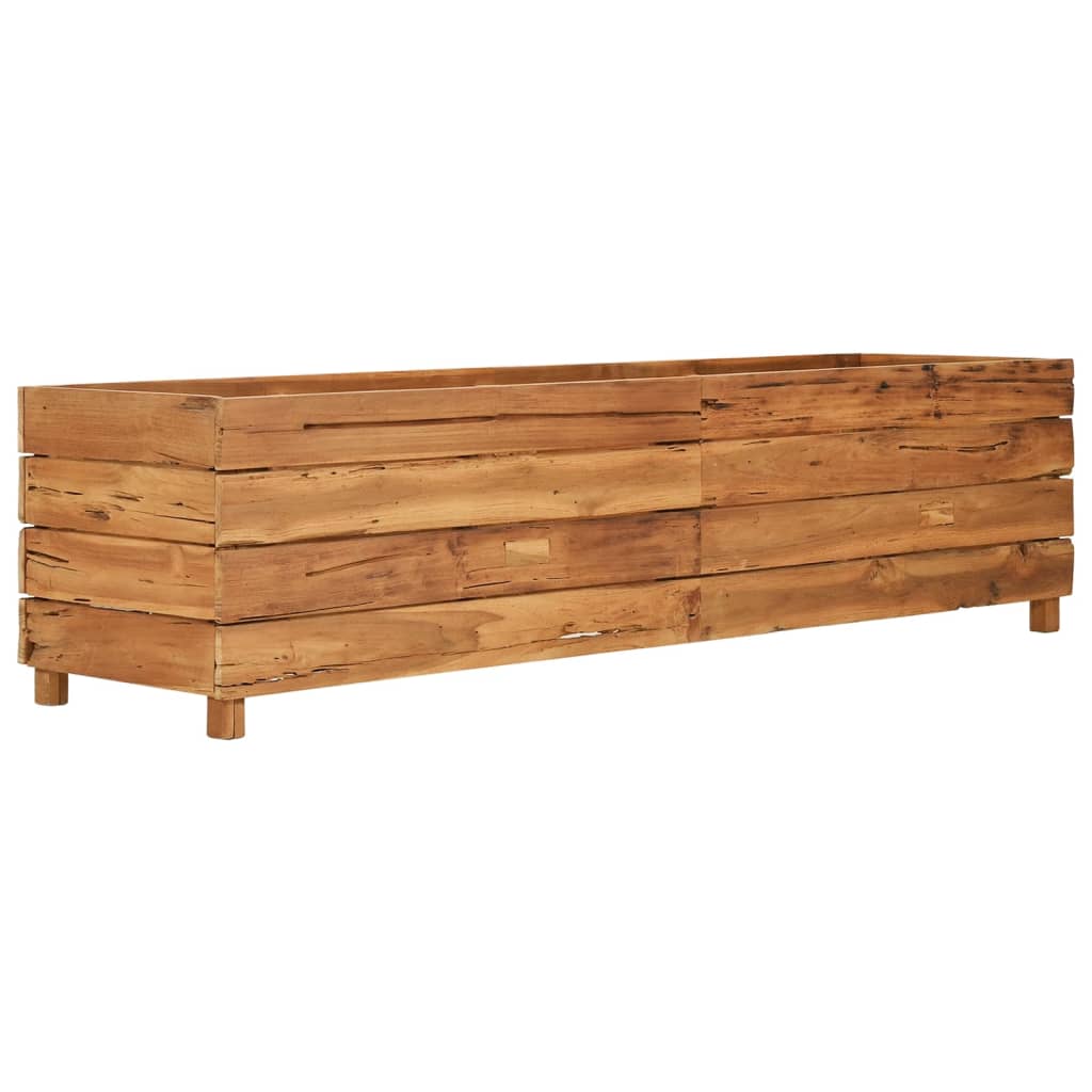 Raised Garden Bed 150 x 40 x 38 cm Reclaimed Teak Wood and Steel