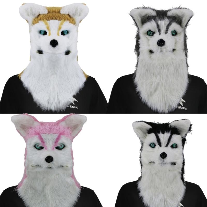 Halloween Maske Realistische Mundbewegung Hundemaske Tierkopfmaske für Partydeko