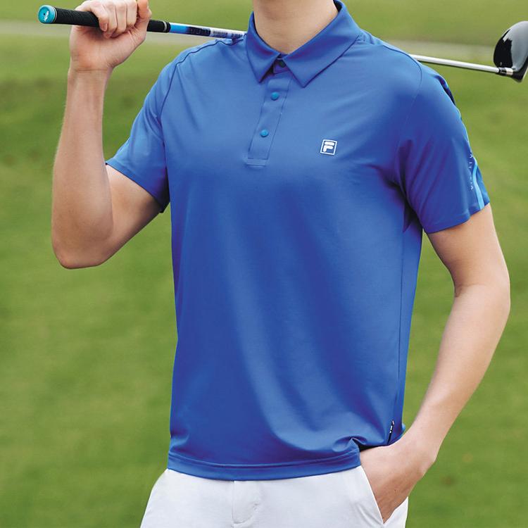 Fila Athletics Casual Sports Short Sleeve Polo Shirt Men Tops Permanent-Blue A11M025155F-RB