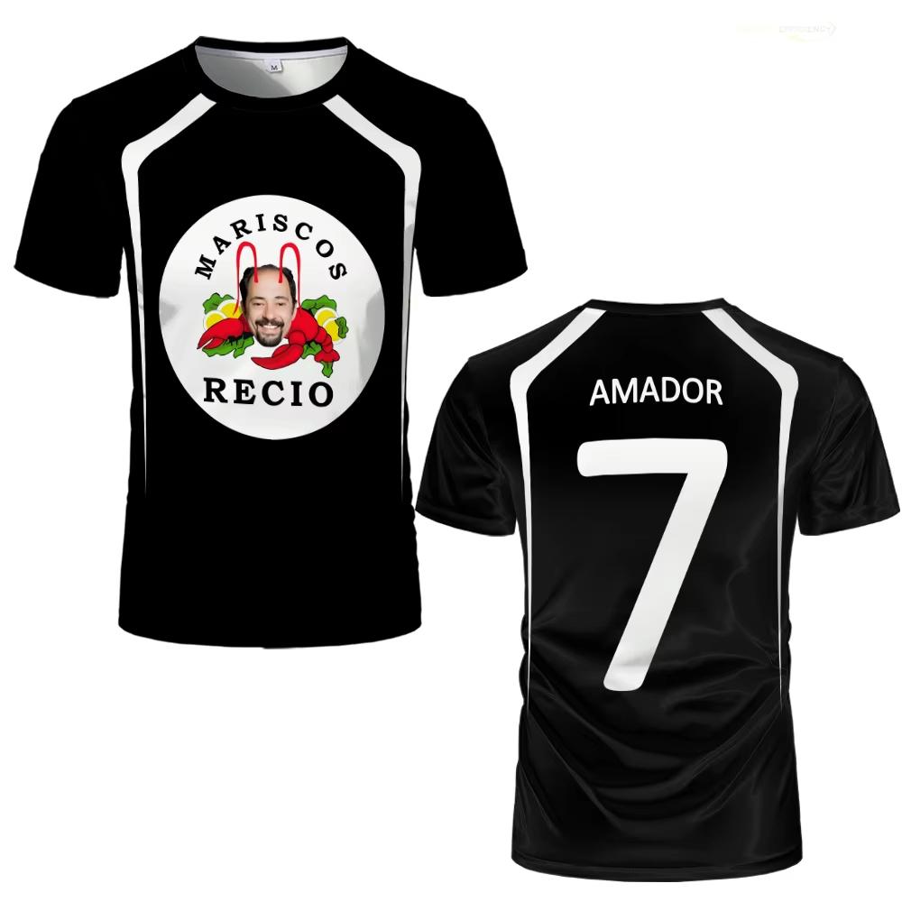 Letní prodyšné rychleschnoucí tričko Mariscos Recio Dresové tričko Humor Mořské plody Krevety Fotbal AMADOR Tričko