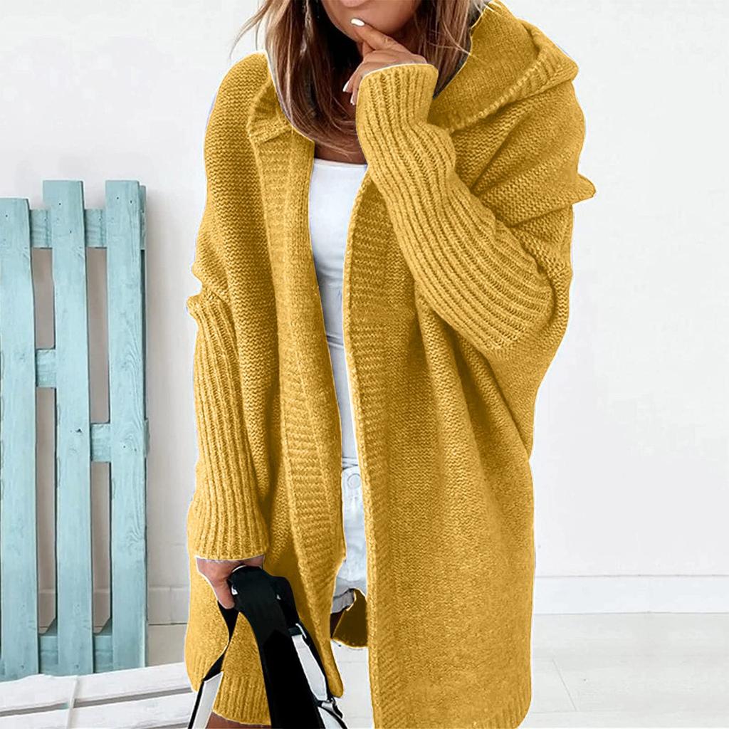 Frauen Mit Kapuze Strickjacke Lange Pullover Mantel Verdickt Winter Warm