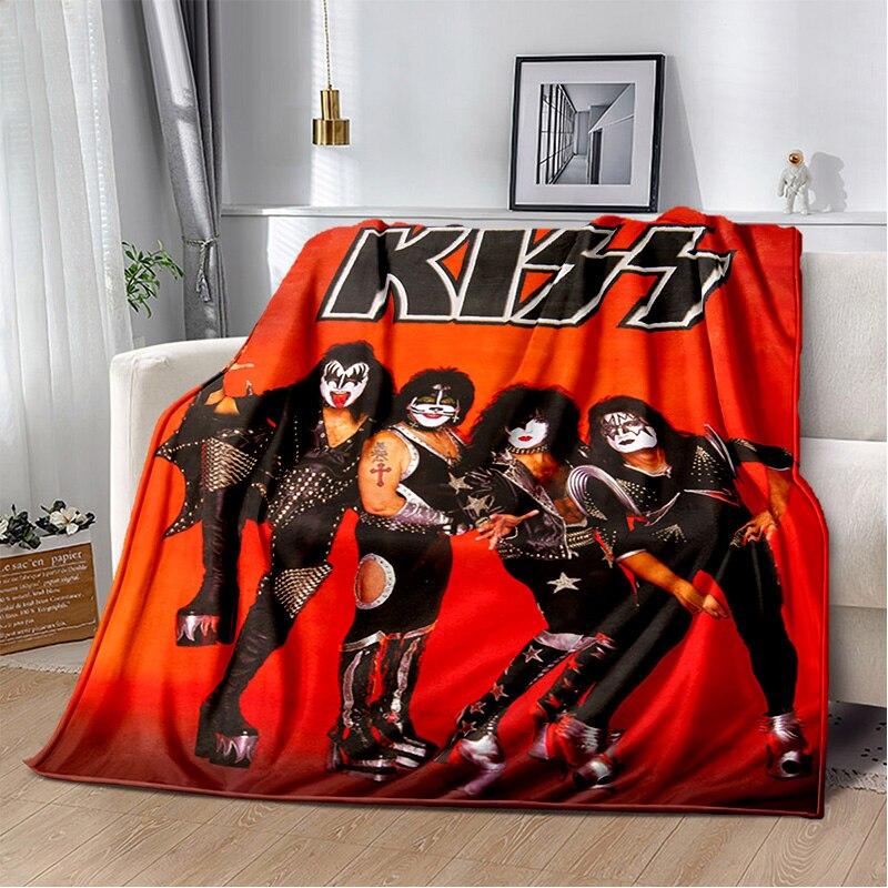 Rockband Kiss Band Decke Mode Flanell Flauschige Fleece Überwurfdecke Kinder und Erwachsene Geschenk Sofa Reise Camping