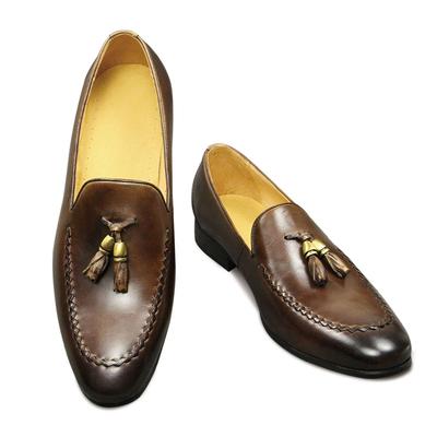 Mode Mode Casual Schoen Man Handgemaakt Feest Zapatos De Vestir Hombre Kwastjes Loafer Echt Leer Vier Seizoenen Ademende Schoen
