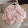 Women's Elegant Linen Blend Knit Polo T-Shirt