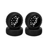 86mm Rim Rubber Tires with V Hole Outline for WLToys 144001 124018 124019 12428 1 10 RC Car PartsBlack