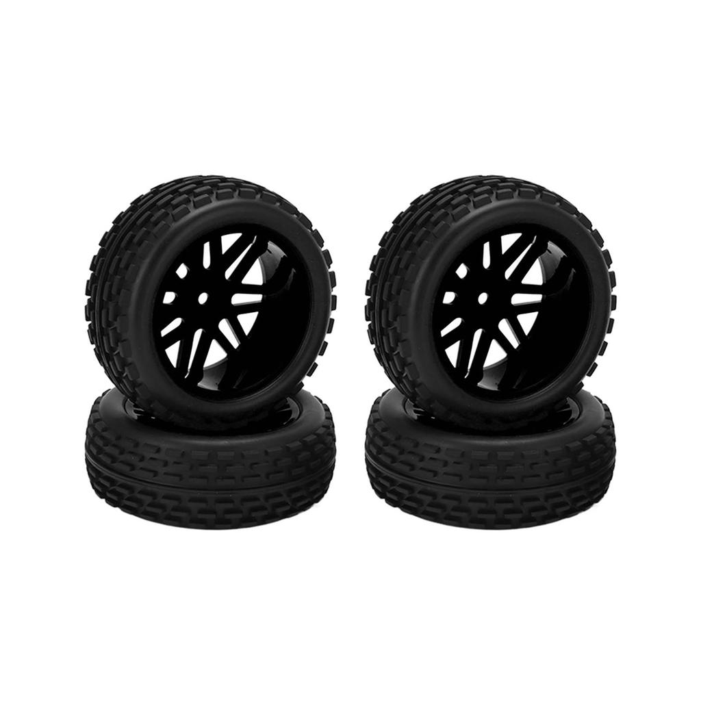 86mm Rim Rubber Tires with V Hole Outline for WLToys 144001 124018 124019 12428 1 10 RC Car PartsBlack