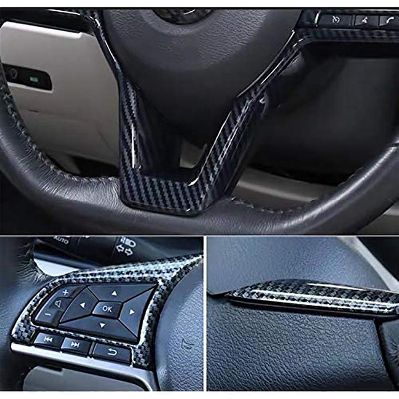 Carbon Fiber Steering Wheel Decoration Cover Frame Trim for Nissan Rogue Altima Sentra Kicks LEAF Versa AccessoriesJAS