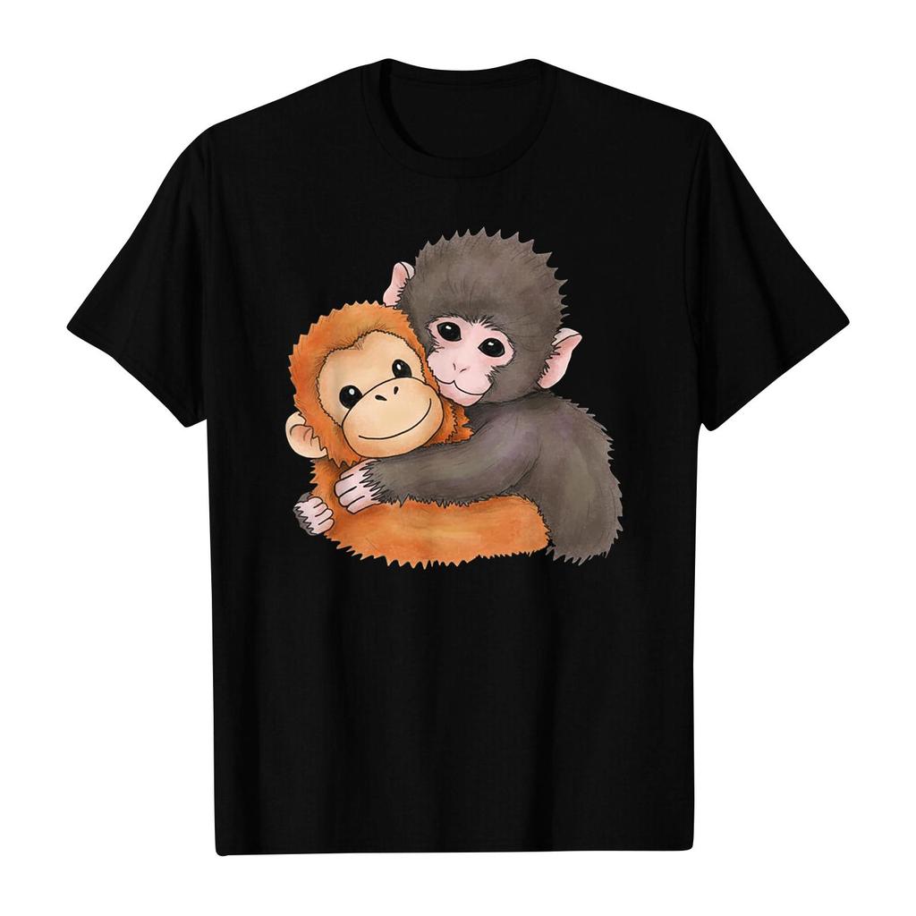 Women's And Men's Fashionable Round Neck Casual Print Short Sleeved T-shirt Top