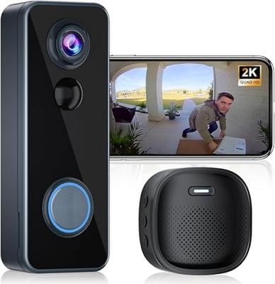 Kabellose HD-Winkel-Smart-Türklingel ohne Installation, mit monatelanger Akkulaufzeit bei einzelner Bewegungserkennung, IP66 staubdicht, kompatibel