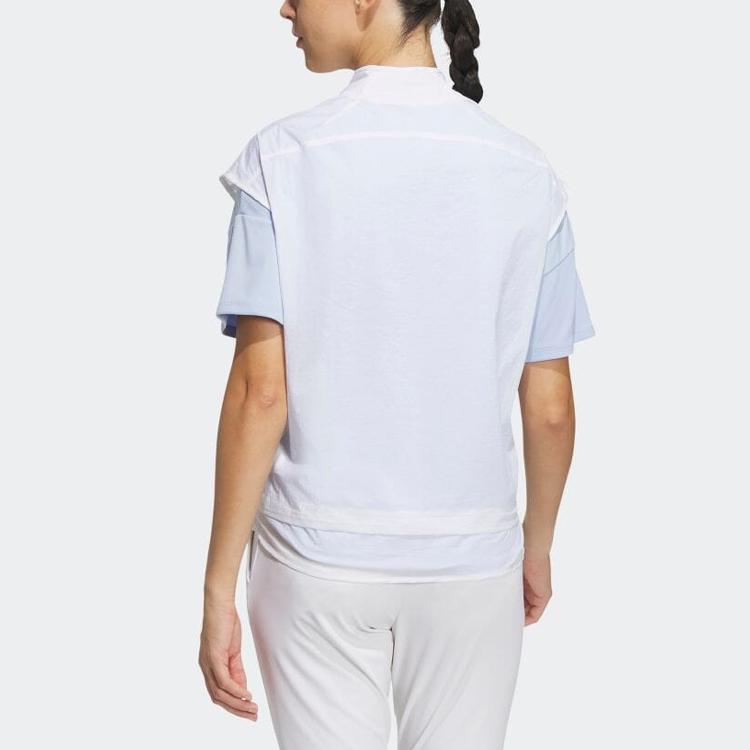 Adidas Solid Color Lightweight Breathable Full Zip Golf Vest Women Vests White HT0020