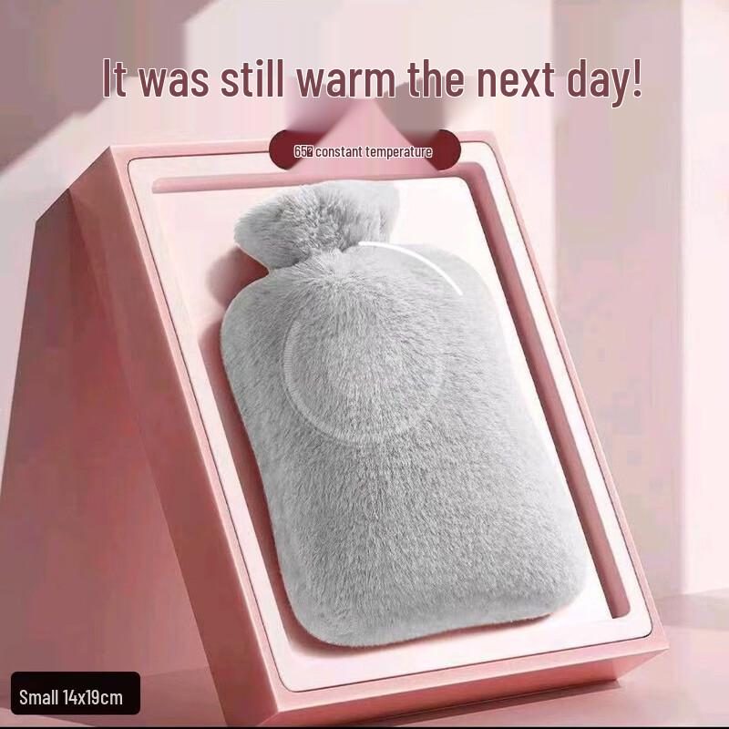 Fumede Grey Rabbit Fur Hot Water Bottle 3-Pack