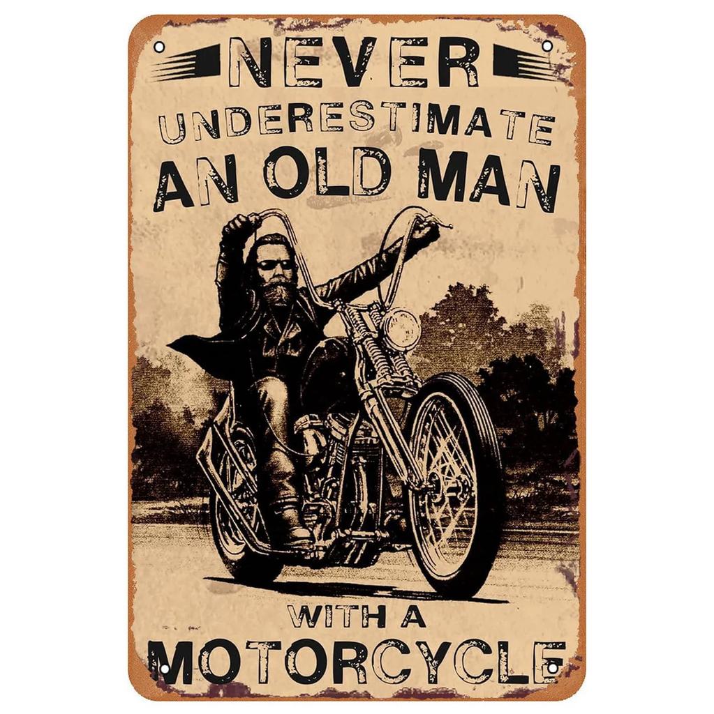 Decor Old Motorcycles Vintage Metal Tin Signs Ride Free Funny Poster Decor for Cafe Garage Bar Pub Club Man Cave Wall Decoration