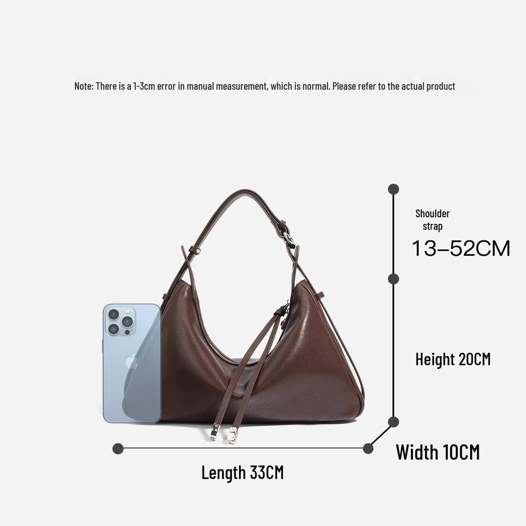 Women's Trendy 2025 Genuine Leather Crescent Crossbody Shoulder Bag