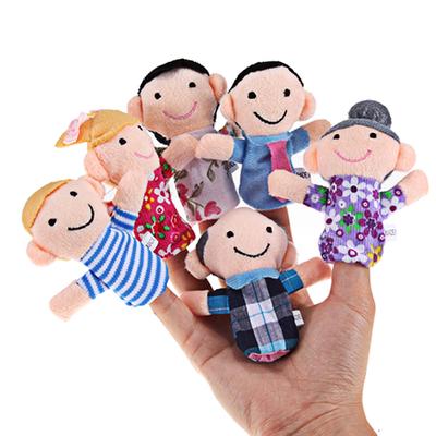Rinquedo Fantoche Hand Puppets 6pcs Family Finger Puppet PlushTelling Dolls For Children