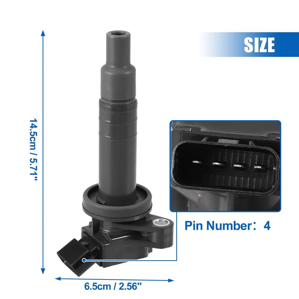 uxcell Car Ignition Coils 90919-02239 90080-19015 UF247 DQ50113 5C1074 Compatible with Toyoda Corolla Celica Matrix MR2 (4 Pieces)
