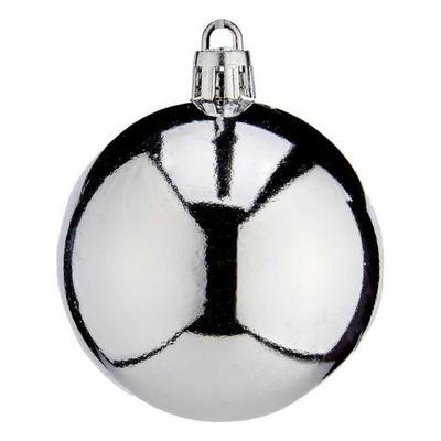 Weihnachtskugeln - Silber - Ø 6 cm - Kunststoff - Baumdekoration