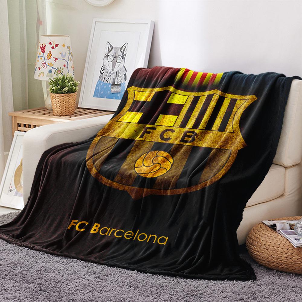 FC Barcelona  Print Flannel Blanket, High Quality Comfortable for All Seasons, Home Decor, Warmth and Comfort