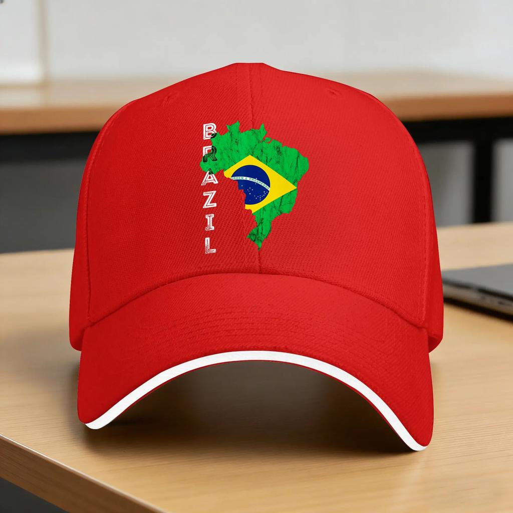 Brazil Map Brazilian Flag Brasil Brasilian Brazilian Pride Sun Baseball Cap Summer Unisex Women Trucker Hat Camping Snapback Cap