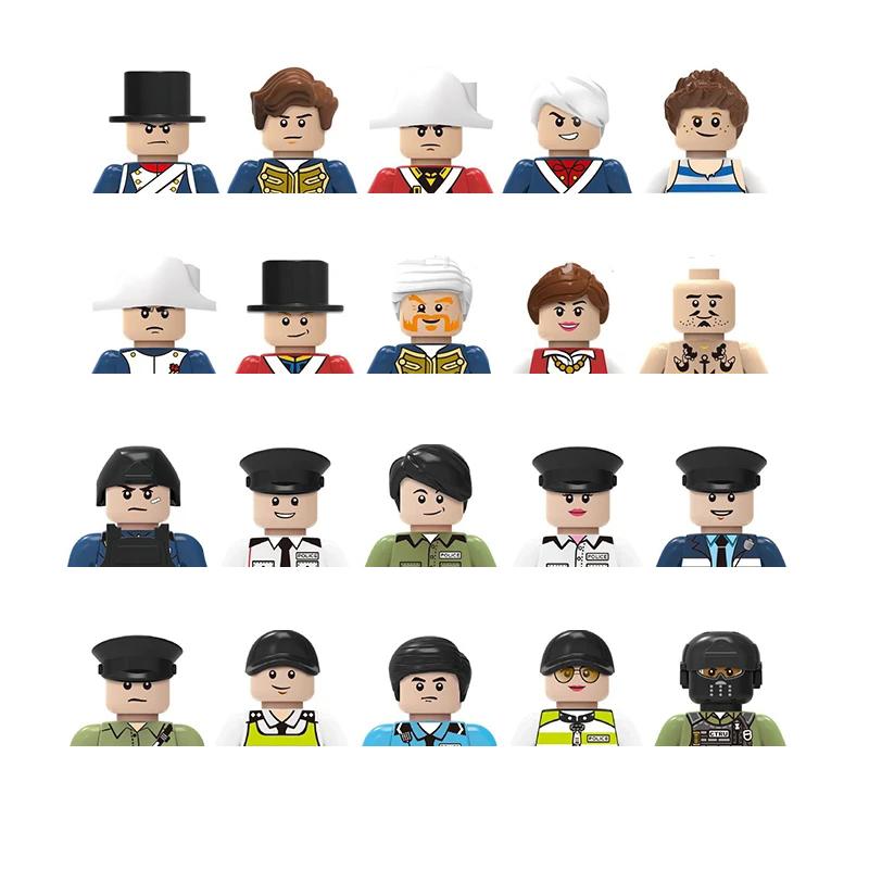Non-Toxic City Characters Action Figures Building Blocks Policeman Teacher Fireman Occupation Mini Figurine Dolls Bricks Set Children Toys
