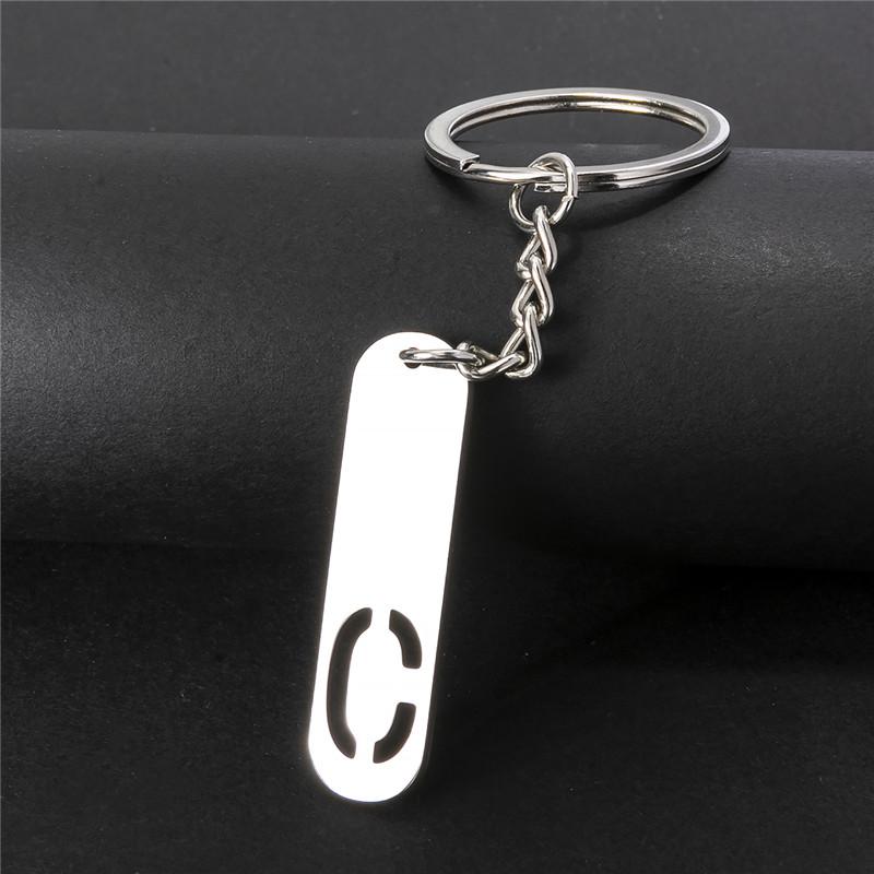 NEW DIY Stainless Steel A-Z Letters Key Chain 26 Alphabet Charm Metal Keyring Men Women Car Key Ring Unique Gift