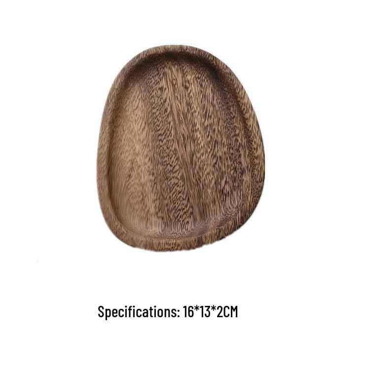 

Japanese Style Walnut Wooden Tray | Rectangular Tea & Dessert Plate | Solid Wood Bowl & Coaster Combo