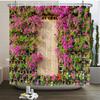 3D Waterproof Fabric Shower Curtains European Style Arched Flower Printed Bath Curtain Large 240X180 With Hooks Bathroom Screen