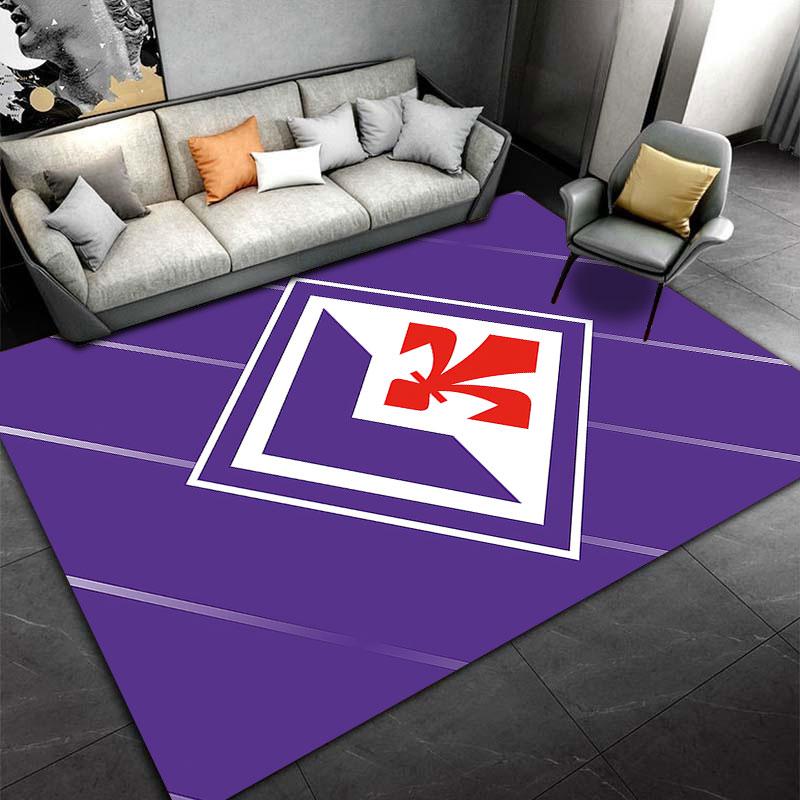 Purple Carpet with Red Emblem suitable as a non-slip mat for the living room or bedroom sofa