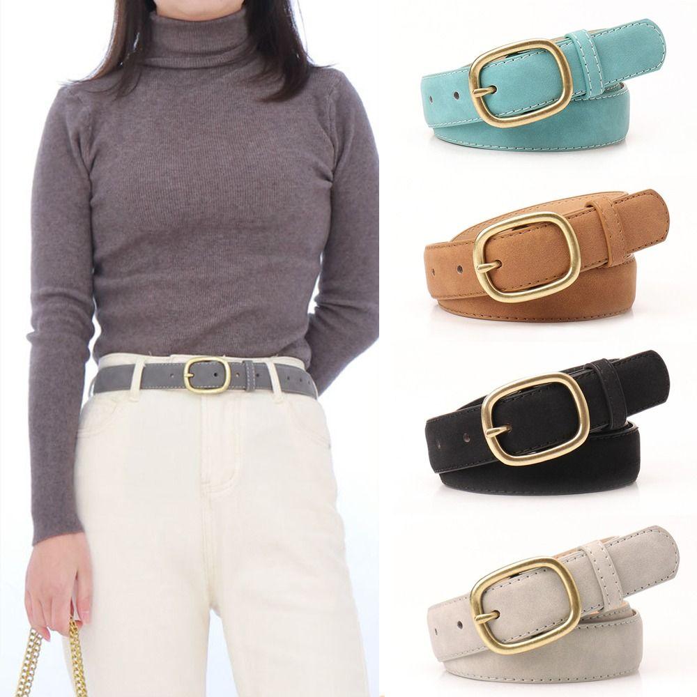 Casual Business Waist Belt Luxury Design Waistband Trendy Suede Leather Belt For Women
