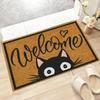 Cat Pattern Welcome Entrance Door Mat Dirt Resistant Outdoor Front Doormat Room Rugs Hallway Mat Washable Home Decor Living Room