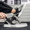 Fashion Men's Casual Shoes Skateboarding Shoes Lightweight high top Men Shoes Flat Lace-Up Sneakers Male Business Travel