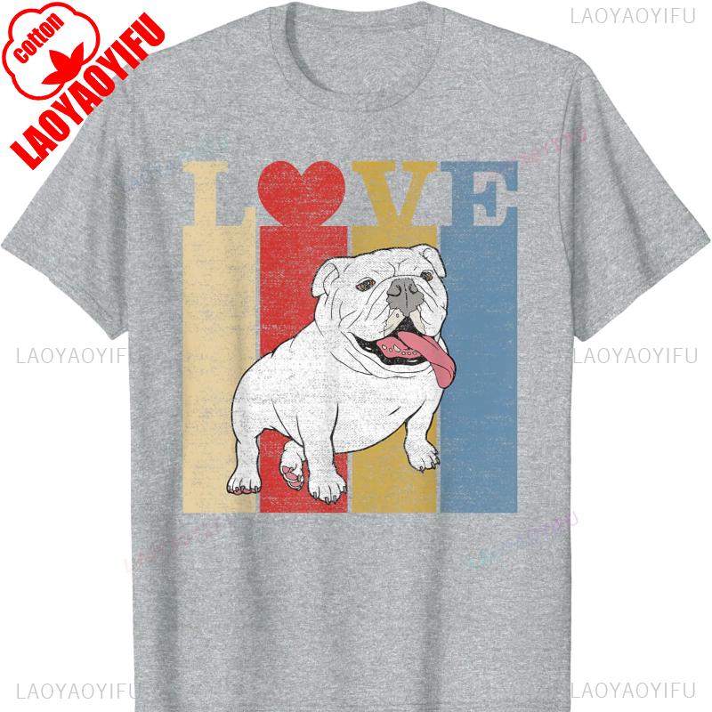 Bulldog Dog Dad Mom Lover Retro Vintage Bulldog Gift TShirt Graphic TShirts Clothes Clothing Gothic Shirts for Tops Unisex