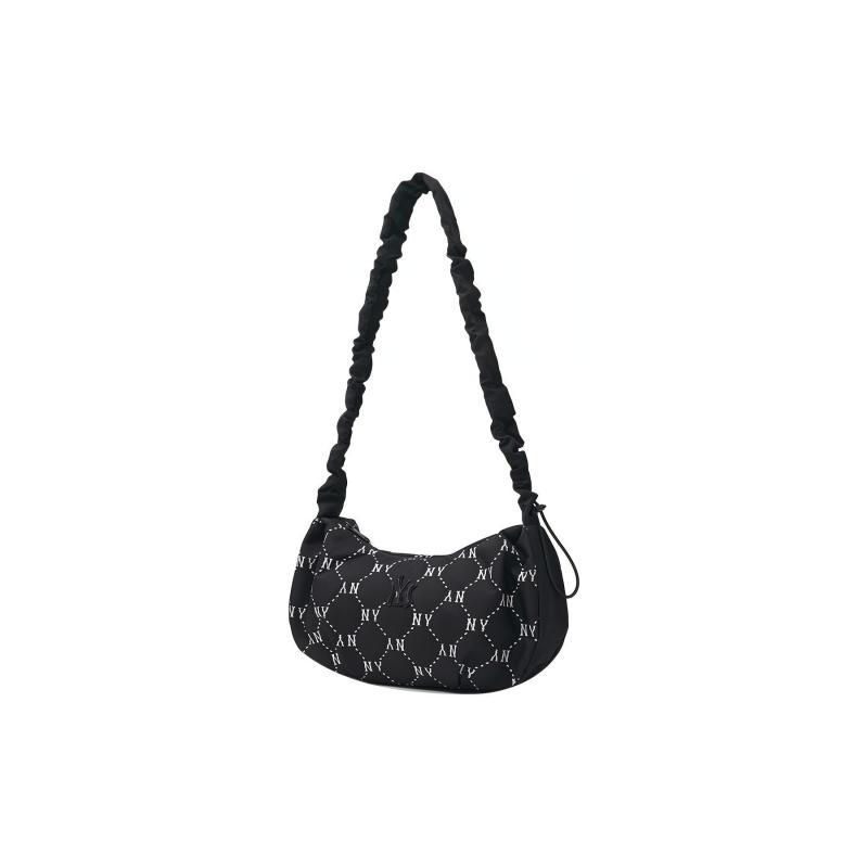 MLB New York Yankees Polyester Shoulder Bag, Handbag, Shoulder Bag, Crossbody Bag Regular Unisex Black Casual 3ABQS034N-50BKS