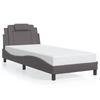 VidaXL Viana Bed Frames Without Mattress, Upholstered Bed with Cushion, Single Bed, Adult Bedroom Bed, Modern, Grey 90x190 Cm 3208064