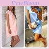 Vestido Casual Elegante de Manga Curta com Gola Redonda e Corte Evasê em Quatro Cores da Moda para Jovens Mulheres